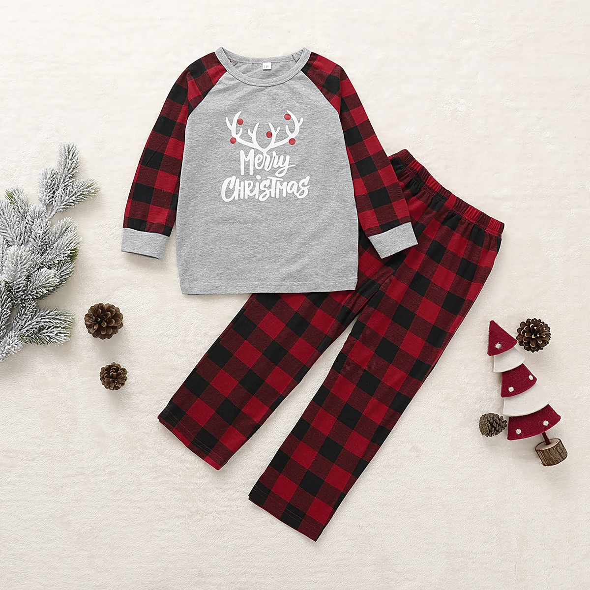 Семейная Рождественская Пижама Одинаковая одежда для мамы папы и меня детская