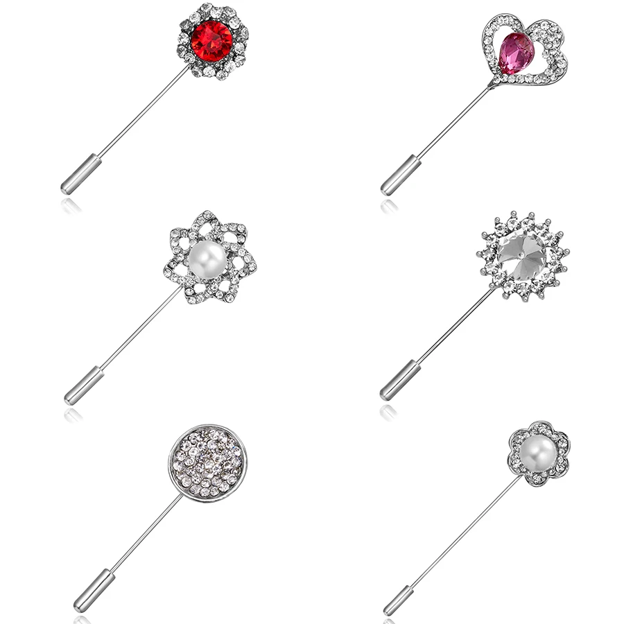 Rinhoo металлические круглые Броши с длинными иглами булавки геометрические броши