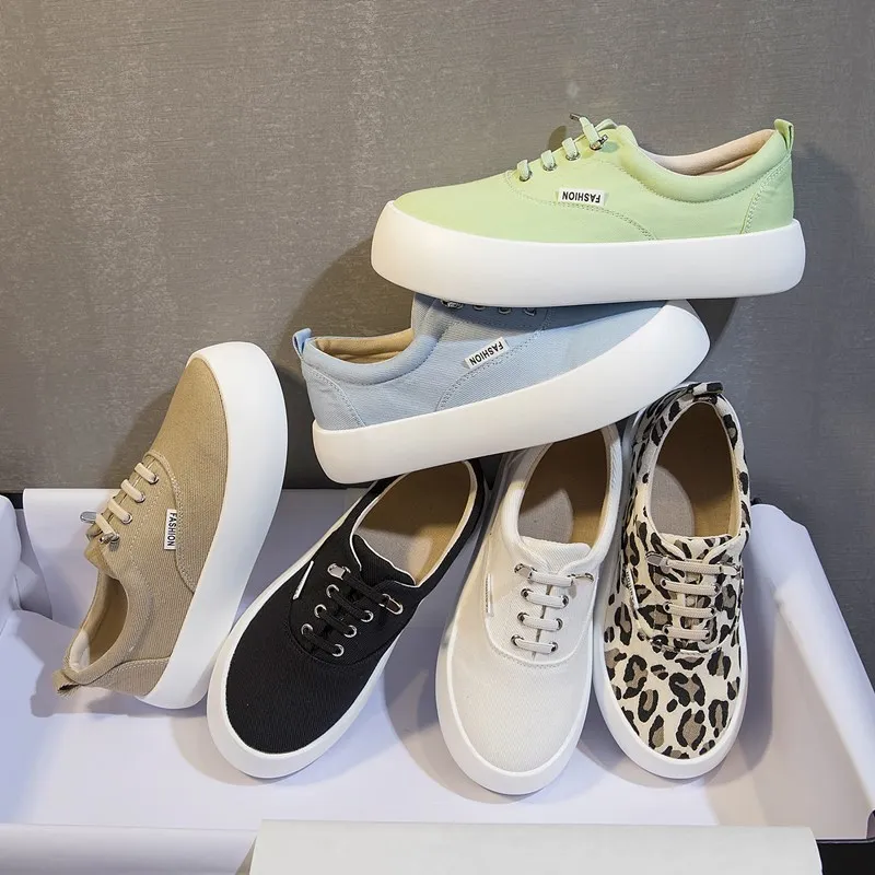 

2021 Spring Summer New Canvas Shoes Women's Thick-soled Breathable Candy Colors Student Fashion Korean Low-top Sneakers YY-67