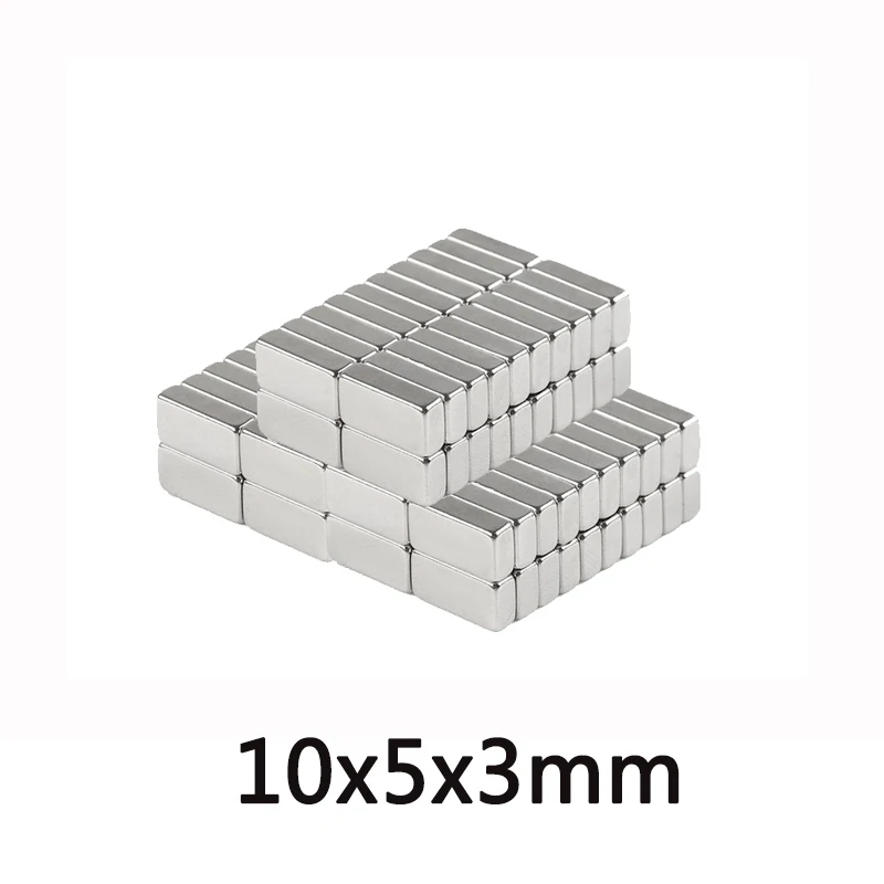 

50/100/200pcs 10x5x3 mm Cuboid Block Magnets 10mmX5mm Neodymium Magnet 10x5x3mm Permanent NdFeB Strong Magnet 10*5*3 N35
