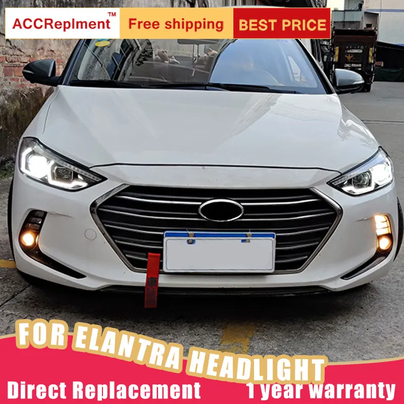2 шт. светодиодный ные фары для Hyundai Elantra 2017 2018 Автомобильные ангельские глазки