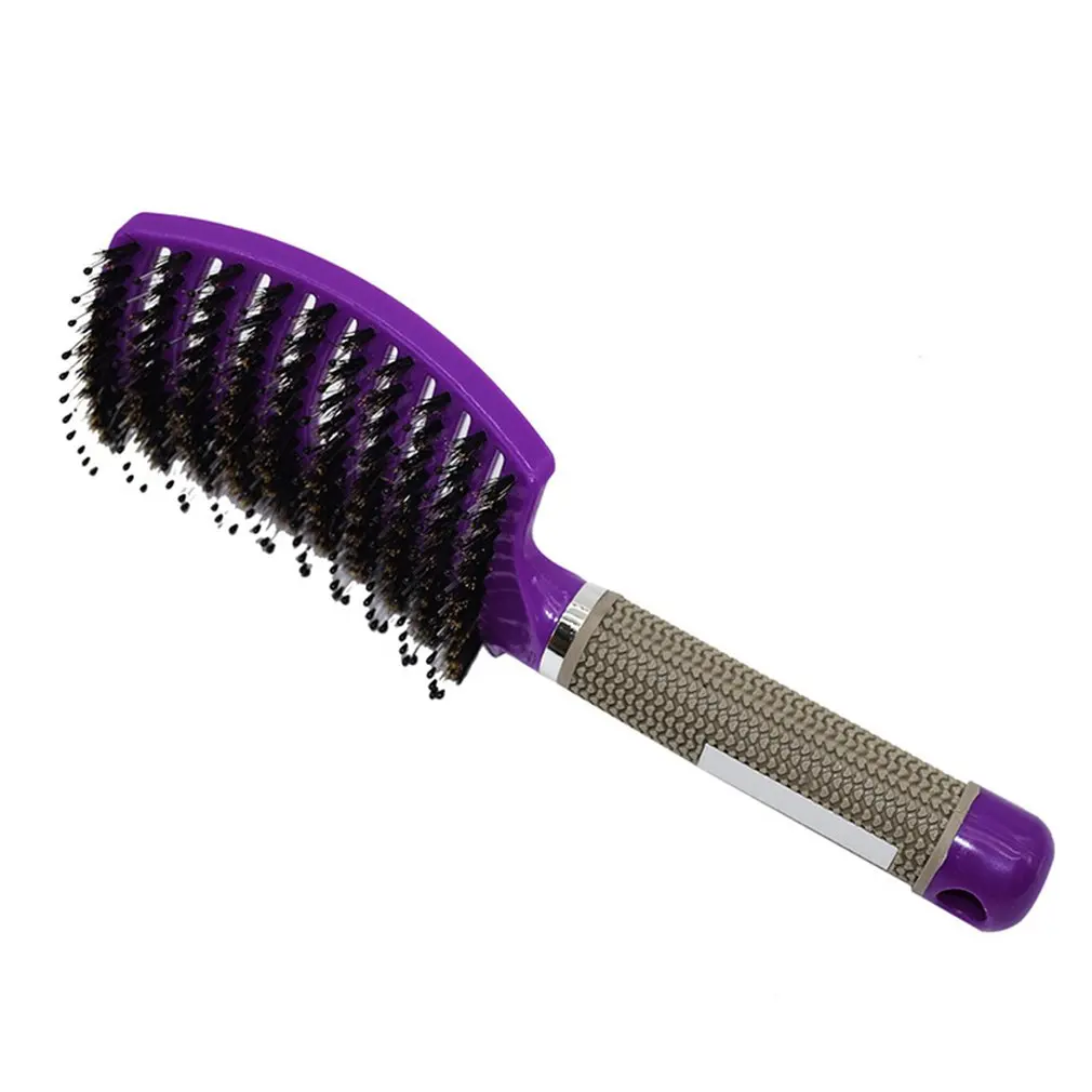 

Hairdressing Comb Curved Boar Bristles Smooth Hair Curling Comb Styling Comb Straight Hair Massage Comb