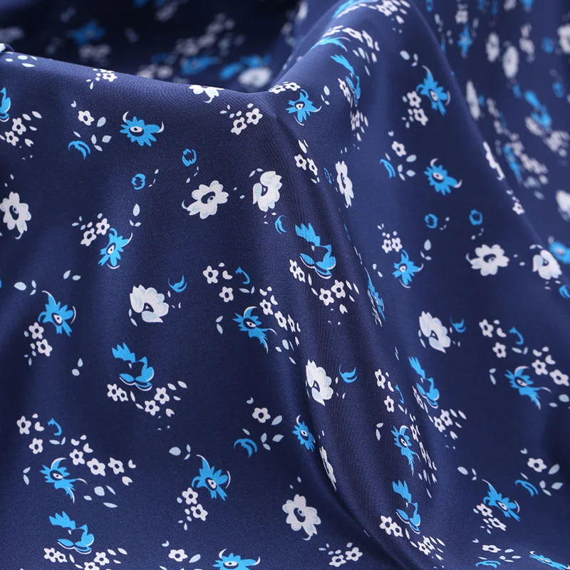 

114cm wide printed silk fabric meter 16mm breathable crepe de chine silk fabric draped dress fabric wholesale silk cloth