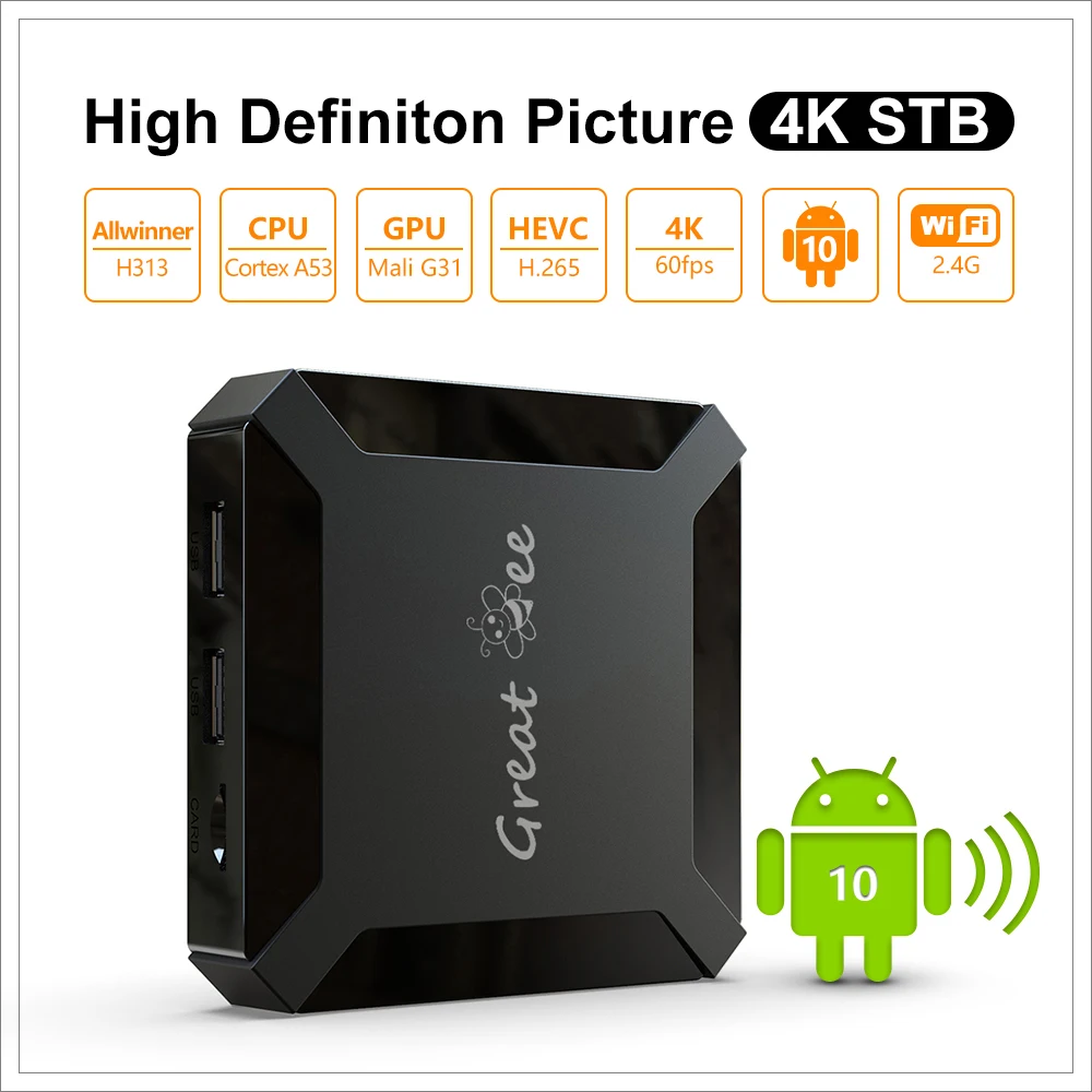 ТВ-приставка Greatbee на Android 10 Арабская Wifi Google Youtube Chromecast |