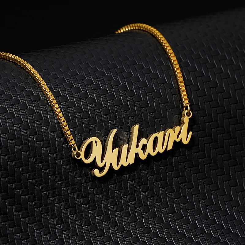 Custom Name Necklaces Personalized Necklace Jewelry For Women Men Gold stainless steel Box Chain BFF | Украшения и аксессуары