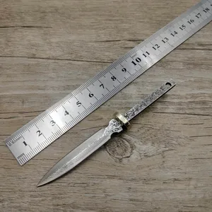 DIY полуготовый дамасский стальной интегрированный стальной ручной нож для чая Pu'er с латунной головкой