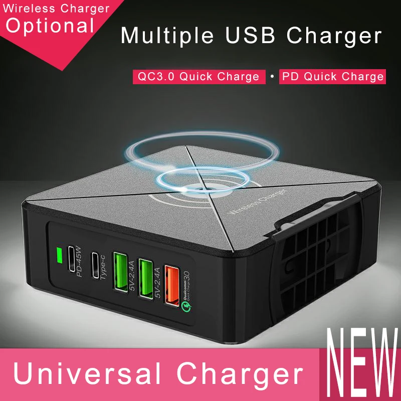 696 F88 75W USB зарядное устройство type C быстрое зарядное устройство для iPhone 8 X XR Qi Беспроводное зарядное устройство для samsung S/Note QC 3,0 быстрое настенное зарядное устройство