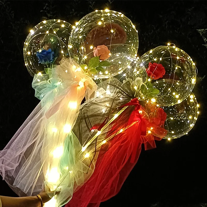 

Светящиеся воздушные шары Bobo День Святого Валентина Роза Bobo шар светящийся воздушный шар Букет DIY воздушные шары светодиодсветодиодный укр...