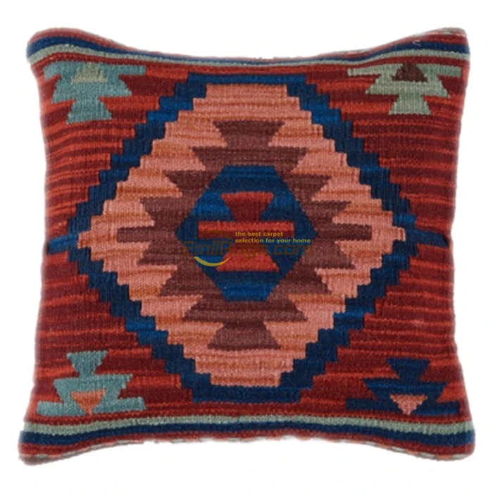 Шерстяная подушка с цветочным рисунком Kilim наволочка ручной работы Тканые