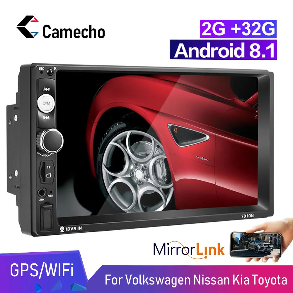 Camecho 2 Din Android автомобильный Радио мультимедийный плеер Универсальный 2din Авто Стерео gps 2G+ 32G для Volkswagen Nissan hyundai Kia toyota