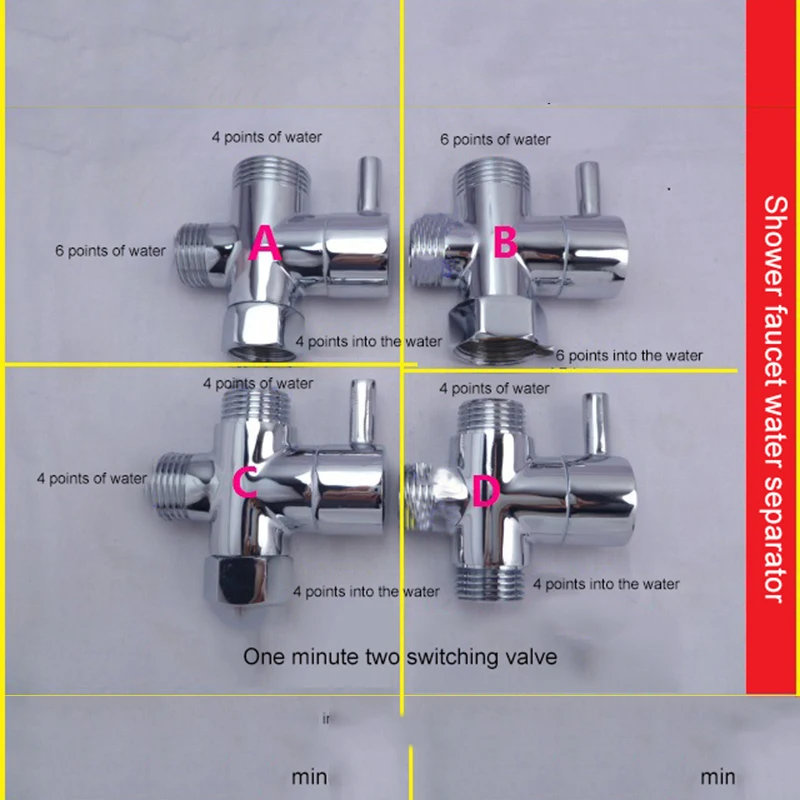 Душевой разветвитель воды смеситель для душа Трехходовой водяной клапан