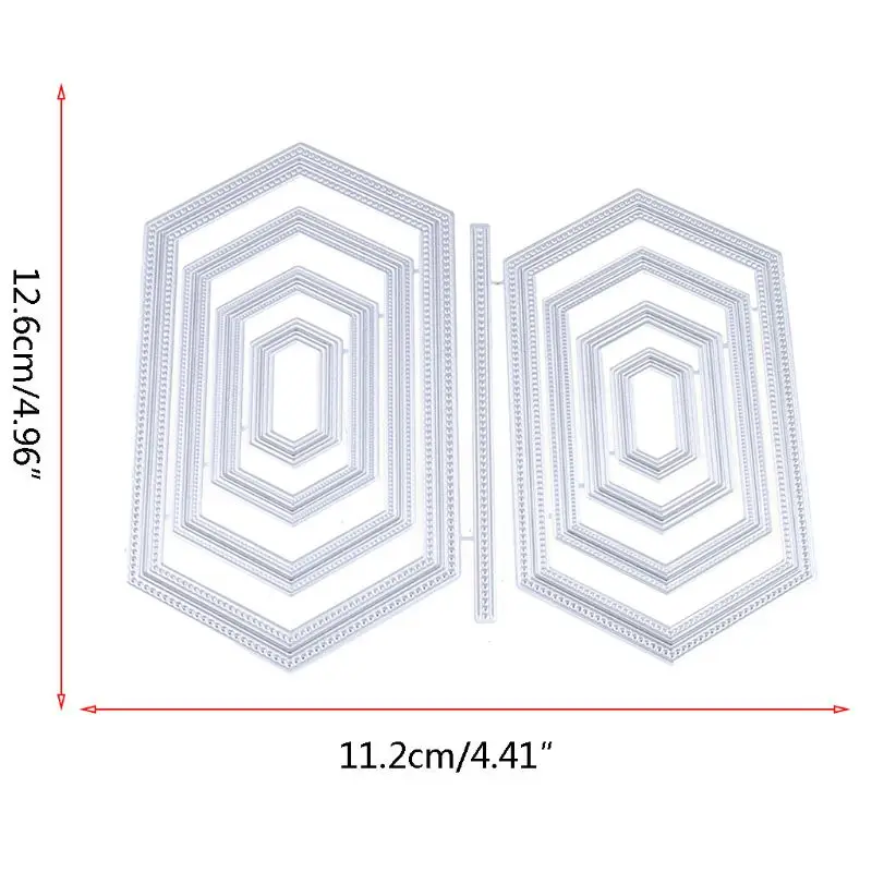 

Hexagon Metal Cutting Dies DIY Scrapbooking Paper Stamping Die Decor 95AA