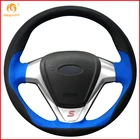 MEWANT, черная, синяя кожа, черная замша, фотоаксессуары для Ford Fiesta 2008-2013 Ecosport 2013-2016, аксессуары для интерьера