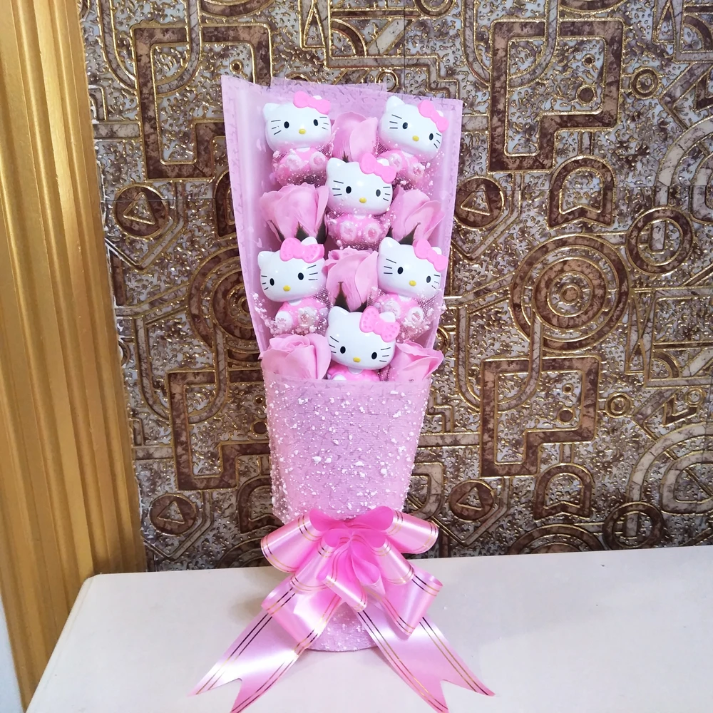 Подарочная коробка мыло цветок мультяшная кошка игрушка пластиковый плюшевый