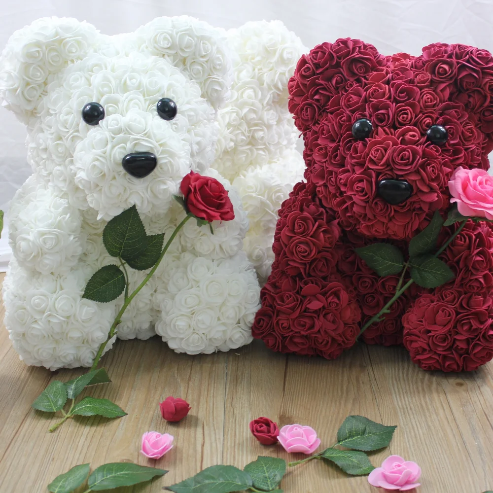 Медведь-роза на День святого Валентина подарок день Святого искусственные цветы