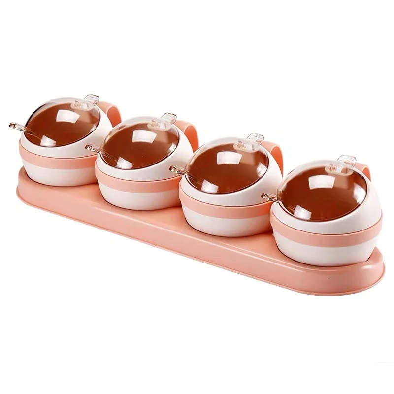 

3/4pcs set Nordic Seasoning Box Kitchen Salt Sugar Storage Boxes Holder Plastic Spice Jar Condiment Cruet Home Kitchen Tools