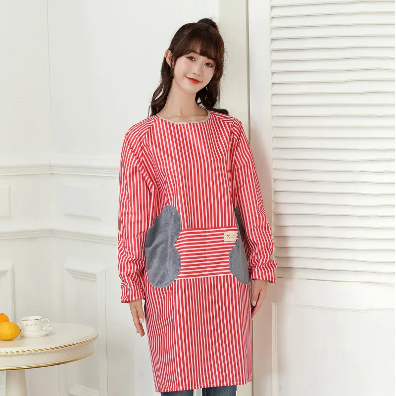 

2020 long-sleeved apron waterproof and oil-proof home smock work clothes