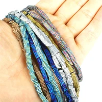 natural stone hematite beads necklace making color plated beads diy jewelry necklace bracelet accessory supplies 4x1mm