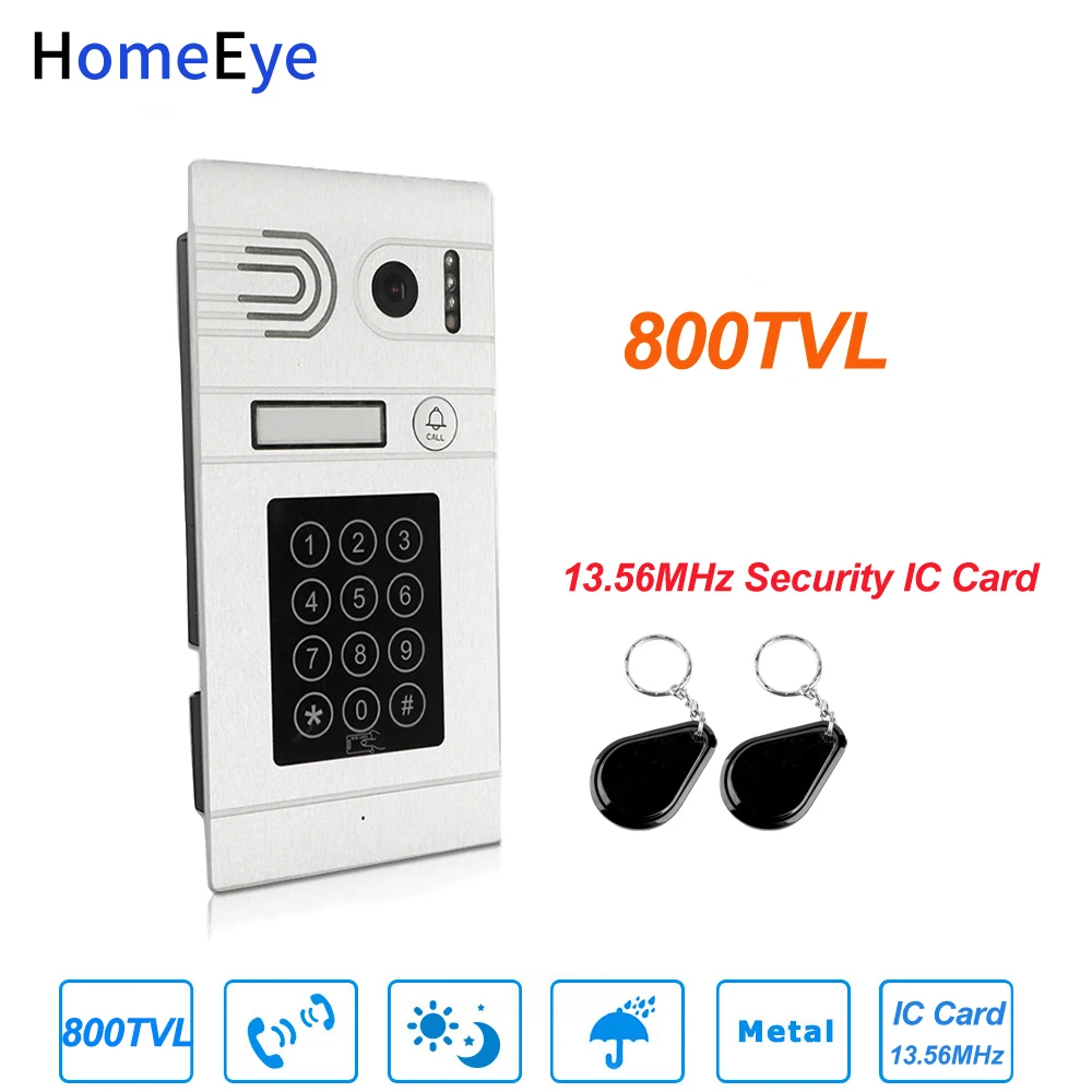 800TVL Outdoor Unit for HomeEye IP Video Door Phone Video Intercom Access Control System IC Card+ Keypad