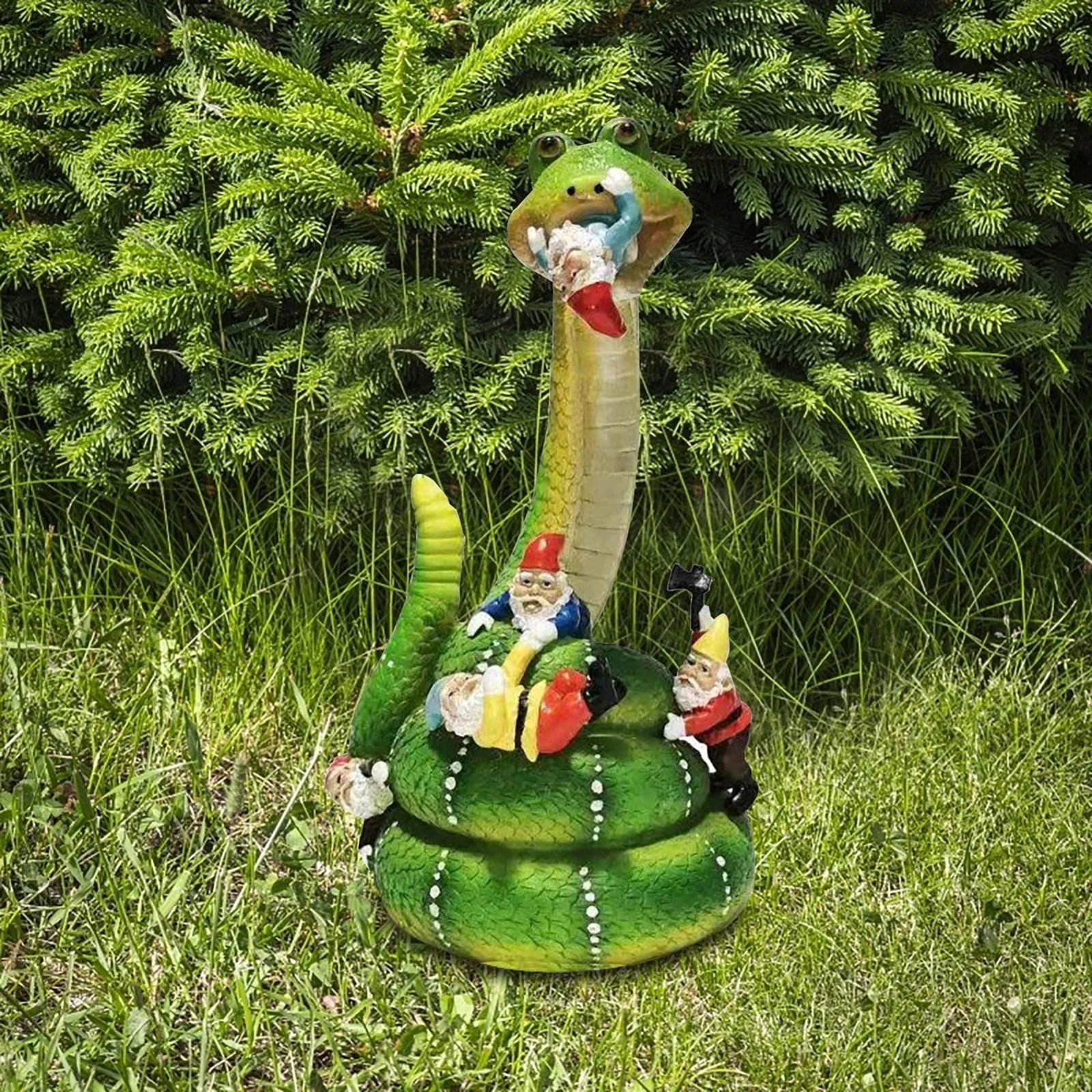

Outdoor Garden Decor nain de jardin statues et sculptures ogrd Garden Gnome Snake Statues Yard Art Resin Figurine Decorations