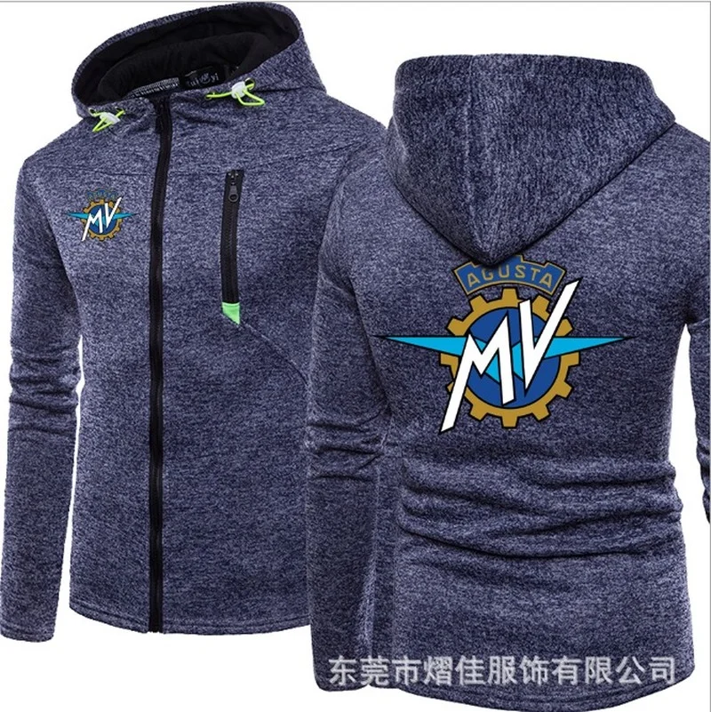 

2021 Fashion Men Winter Autumn Mens Motorcycle MV Hoodies Cotton Casual Zip Male Hooded Coats