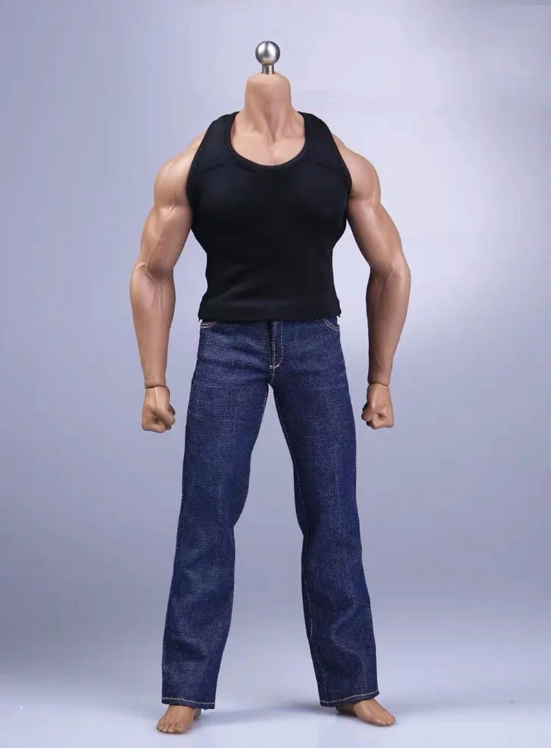 

Newly stocked 1/6 Scale Movable Doll vest Jeans belt set, Suitable for the body Collection of M35 Muscular man.