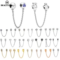 fashion ladies safety chain castle and sparkling stars with crystal safety chain clip beads for exquisite bracelet diy pendants