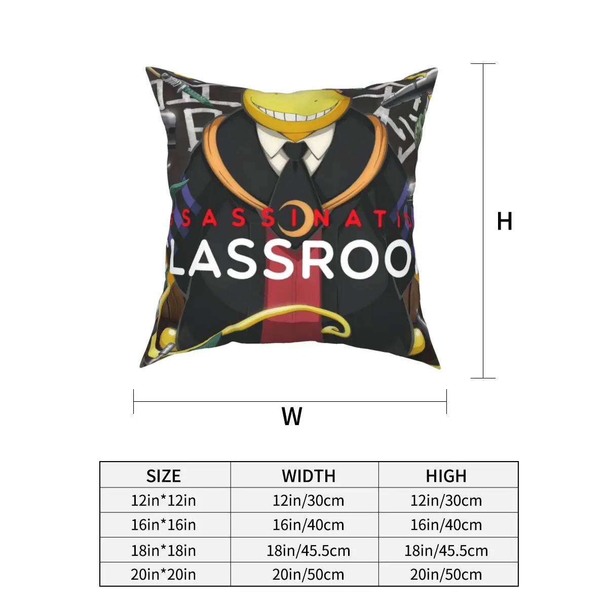 

Assassination Classroom Korosensei Pillowcase Printing Polyester Cushion Cover Decorative Pillow Case Cover Living Room 45*45cm