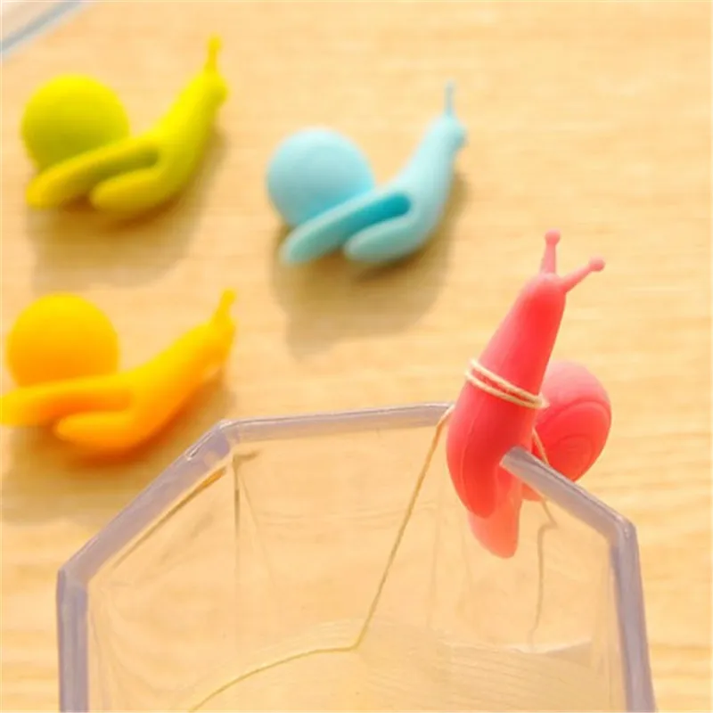 5 шт./компл. силиконовые зажимы для чайных пакетиков в форме улитки|Чайные