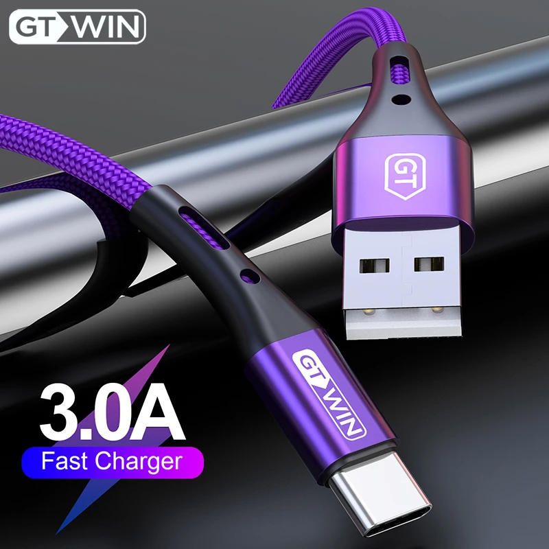 GTWIN USB Type C кабель для Xiaomi Redmi Note 7 3A быстрой зарядки данных Samsung Huawei шнур Мобильный