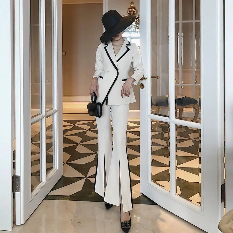 Темпераментный женский костюм 2019 корейская Осенняя тонкая женская куртка с