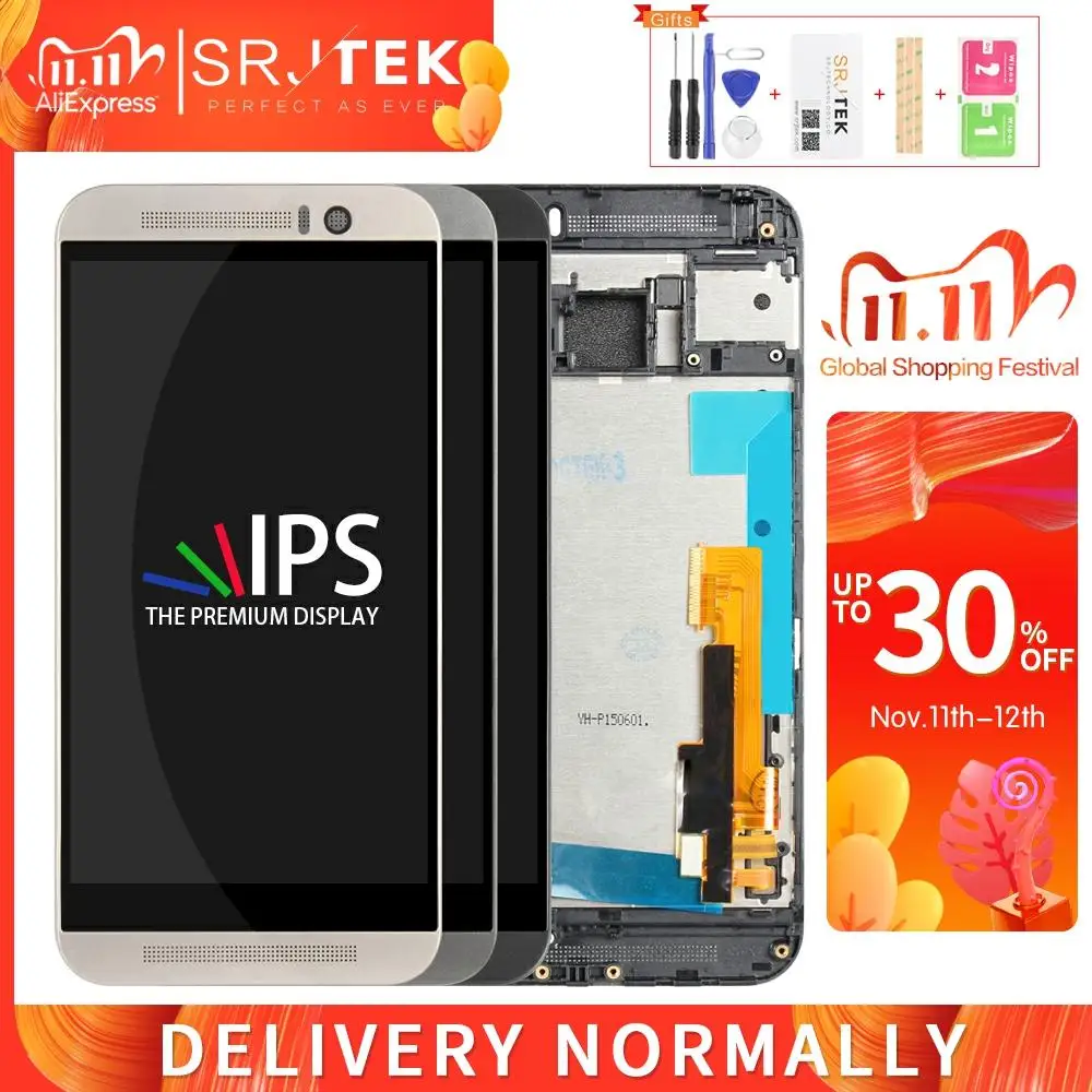Srjtek экран для HTC One M9 ЖК сенсорный дигитайзер Сенсорное стекло с рамкой в сборе 5 0