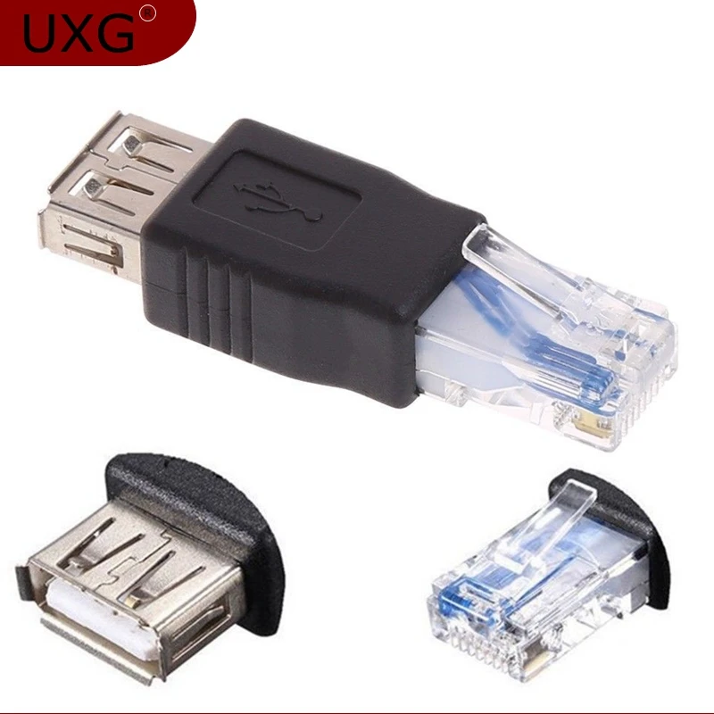 

5PCS USB Type A Female To RJ45 RJ11 Male Ethernet LAN Network Router Socket Plug Adapter