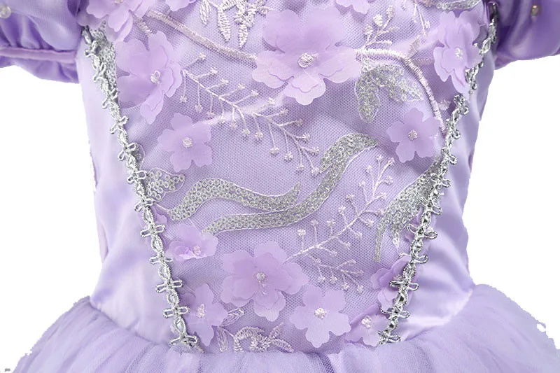 

Girls Sofia Princess Dress Kids Cosplay Costume Purple Puff Sleeve Layerd Dresses Children Party Birthday Sophia Fancy Costumes