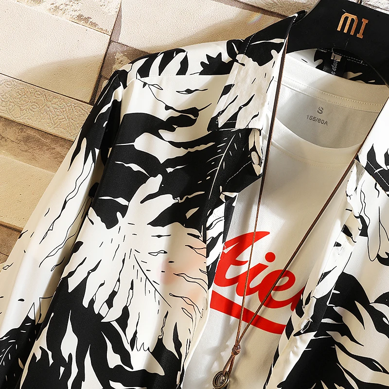 Мужская пляжная рубашка с коротким рукавом Повседневная Свободная гавайская