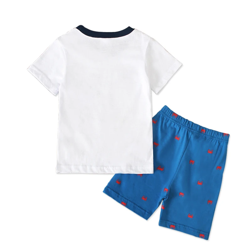 Комплект летней одежды для мальчиков полосатая хлопковая Футболка с рисунком