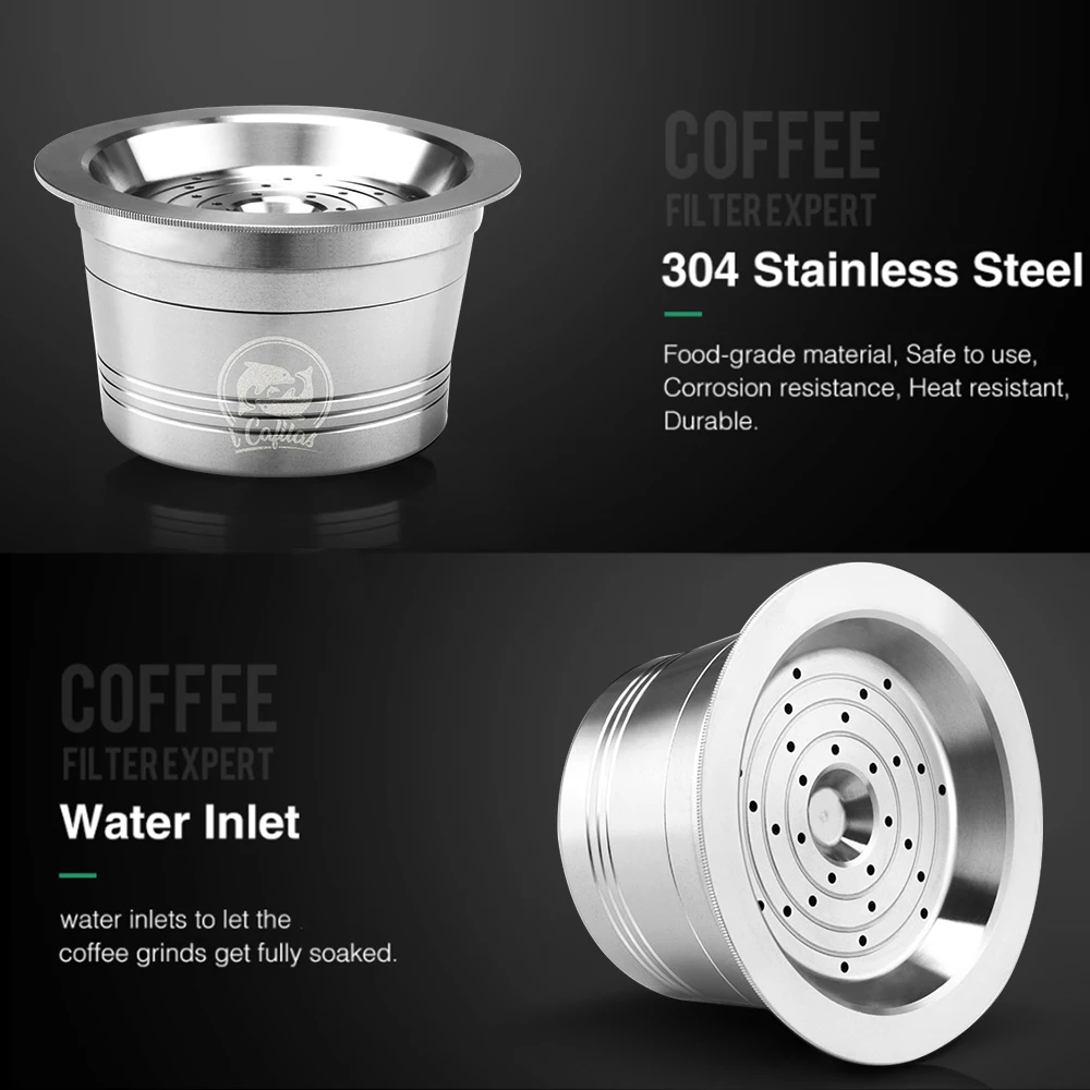 

Stainless Steel Refillable Coffee Capsules for Cafissimo System Coffee Machine with Hammer Box Wonderful Gift for Coffer Lovers