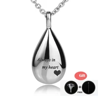 bofee urn necklace pendant ashes holder teardrop keepsakes collar cremation pet human engrave fashion jewelry gift women men