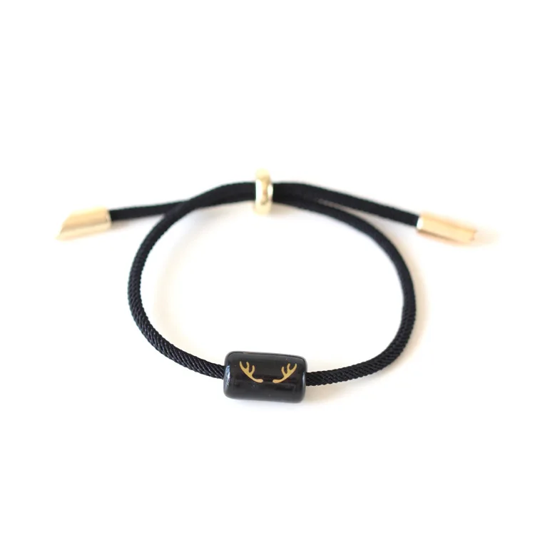 Черный Белый керамический браслет для влюбленных регулируемый мужской и женский