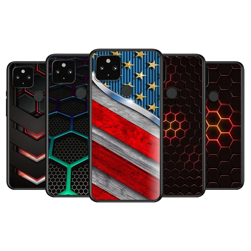 

Car Carbon fibre Soft TPU Silicone Black Cover For Google Pixel 5 4A 5G 4 XL Phone Case