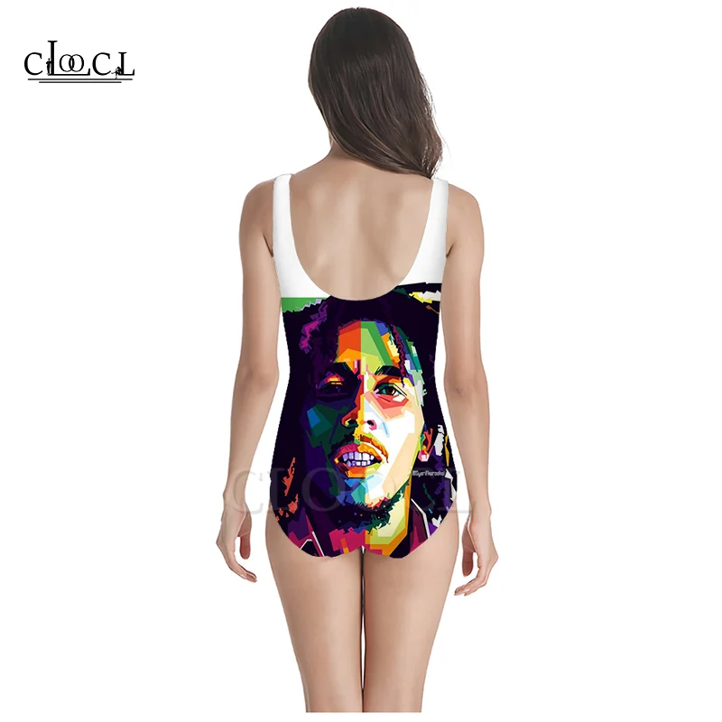 CLOOCL Singer regae Creator Bob Marley Цельный купальник с 3D принтом для девочек купальный костюм