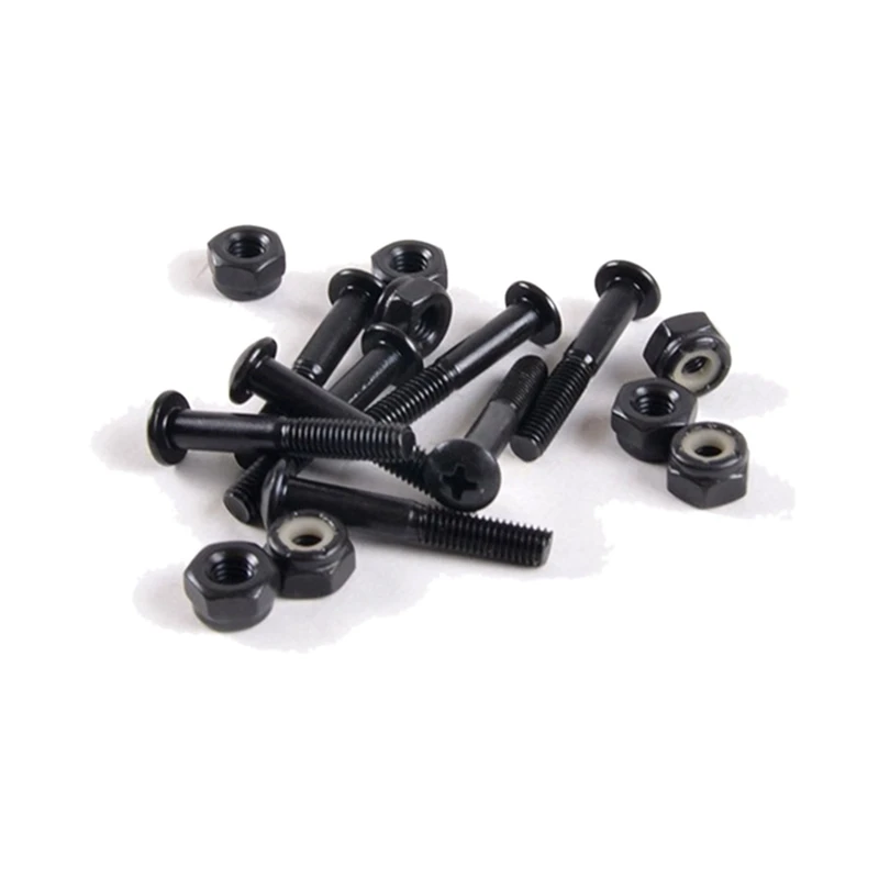 

50Pcs 31mm Carbon Steel Bridge Nail Skateboard Cross Half Replacement Skateboard Screw Set Longboard Screws Nuts