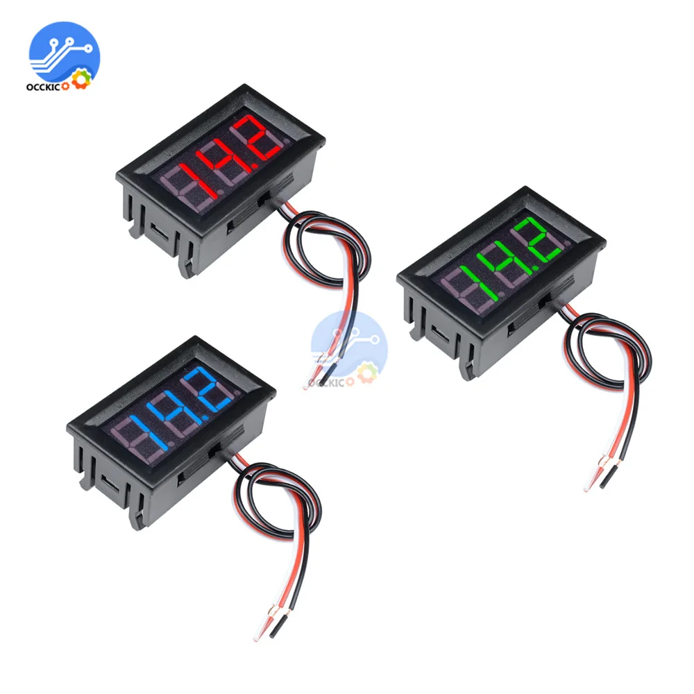 

0.56 Inch Mini Red Green Blue LED Display Panel Voltage Meter Voltmeter Home Use Voltage 3 Three Digital DC 4.5V 30V 3 Wires