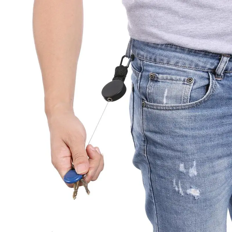 Безопасность анти потеря веревка грабитель Quickdraw выдвижной брелки автоматически