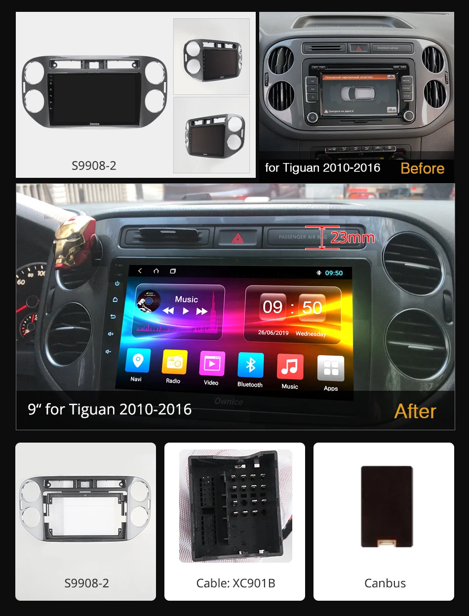 Ownice DSP Carplay автомобильный dvd плеер 2G RAM 32G ROM gps navi для VW tiguan 2010 0 2011 2012 2013 2014 2015 2016 Android 10