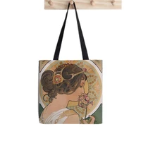 2021 shopper primevere alphonse printed tote bag women harajuku shopper funny handbag girl shoulder shopping lady canvas bag
