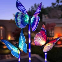 garden solar lights butterfly 7 color changing yard lamp rgb travel supply durable light sensor waterproof patio eco friendly