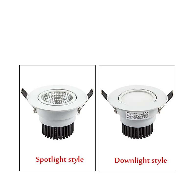 Luz descendente Led de 5w, 7w, 9w, 12w, 15w, 18w, foco blanco regulable, cob, CA, 110v, 220v, accesorios de iluminación, luces abajo empotradas, luz interior