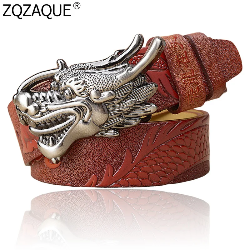 Новый роскошный китайский дракон мужской пояс из натуральной кожи ремень