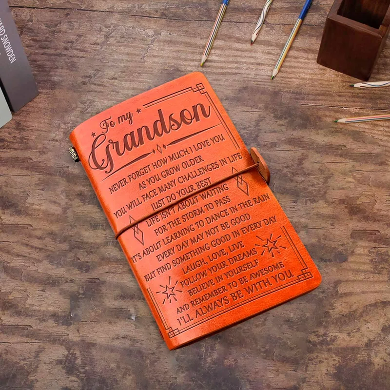 

1 шт. 20x12,5 см выгравированы кожаный журнал Тетрадь дневник моей дочери возникают проблемы с надписью «Люблю записная книжка с гравировкой Те...